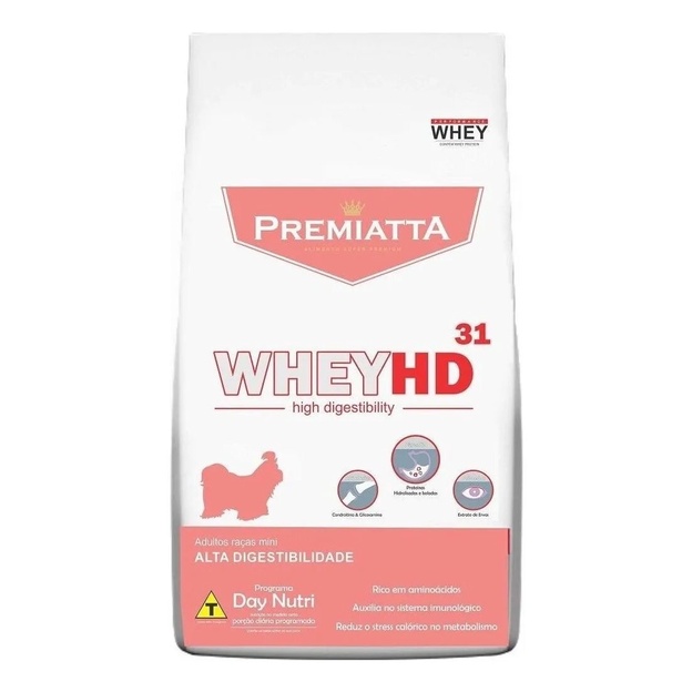 Alimento Premiatta Whey HD 31 Ração Para Cachorro Adulto De Raças Pequenas e Minis Sabor Frango – 3kg