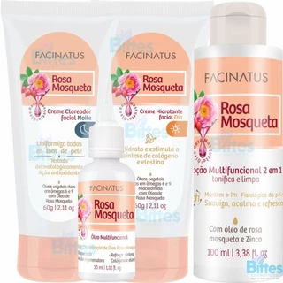 Kit Facial Rosa Mosqueta Facinatus Cosméticos para Pele Seca e Extra Seca