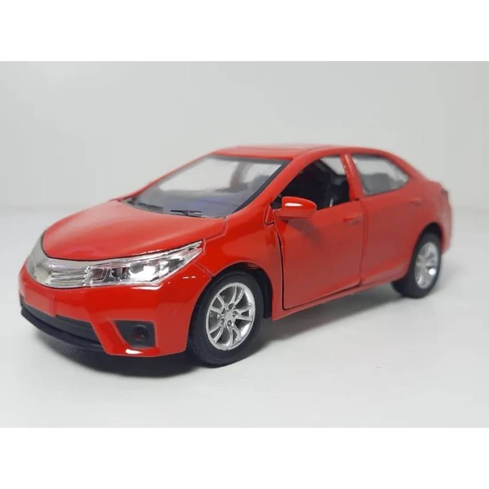 Miniatura Toyota Corolla Fricção e Metal Die Cast 12 cm Vermelho