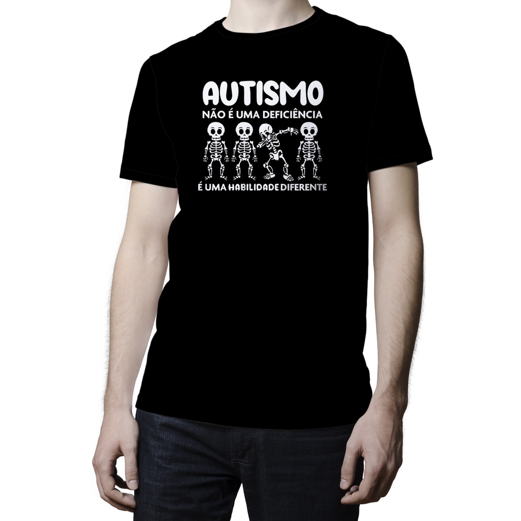 Camiseta Masculina Autismo Habilidade Diferente Blusa - Camisa Autista - T-Shirts/100% Algodao unissex
