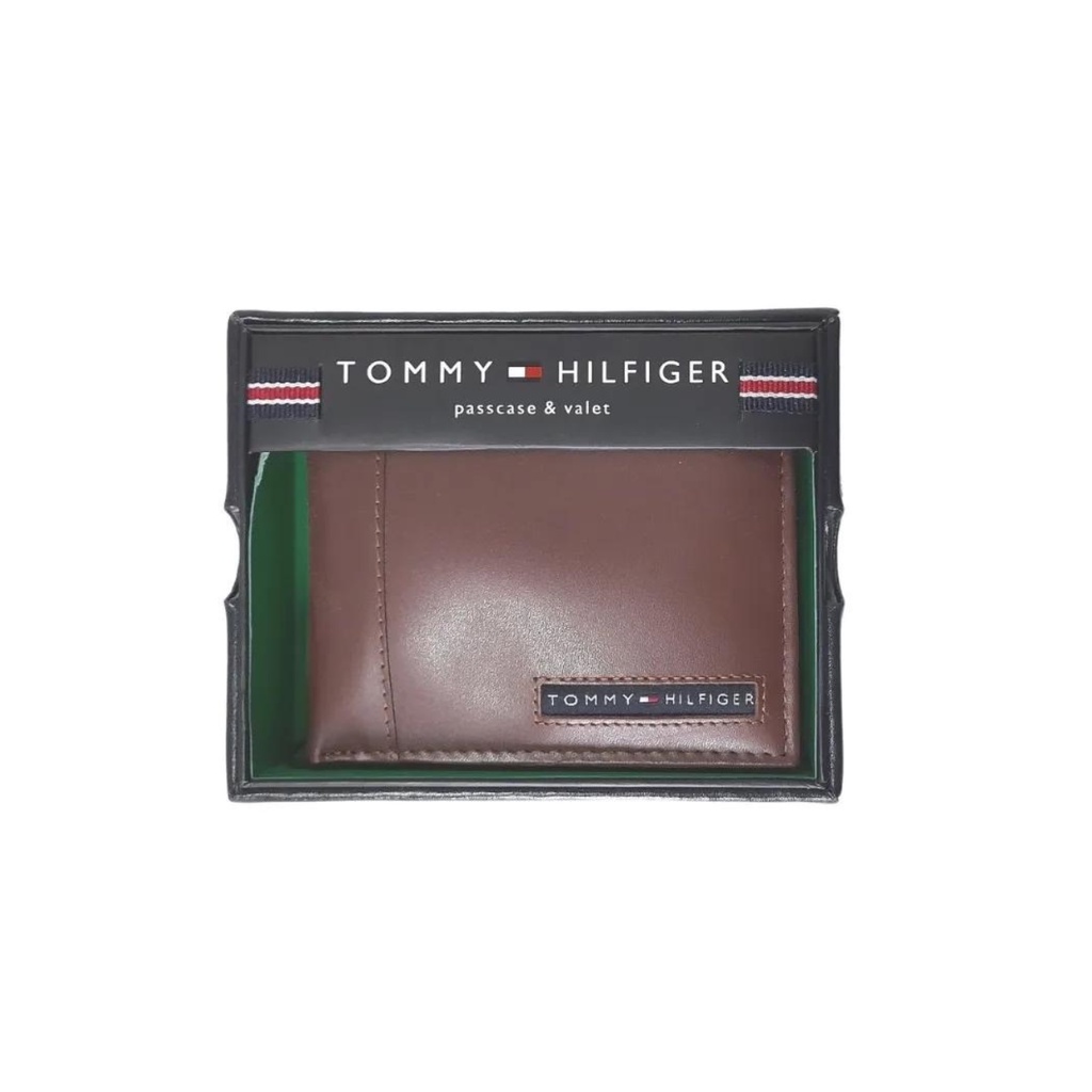 Tommy Hilfiger Carteira Masculina De Couro - Original-Marrom - peestore