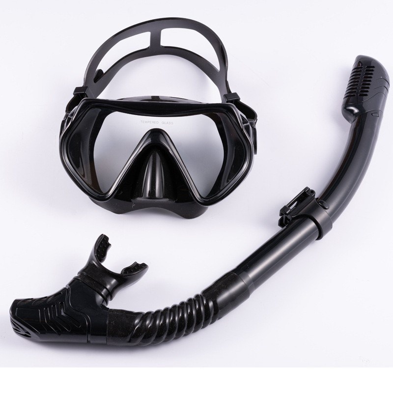 Máscaras de Mergulho Silicone + Snorkel com valvula e quebra ondas em silicone sahara