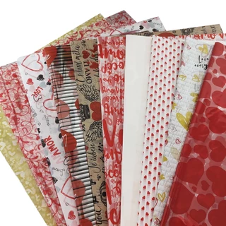 Poli Celofane Sujinho Estampado Love Amor com 5, 10 ou 50 folhas