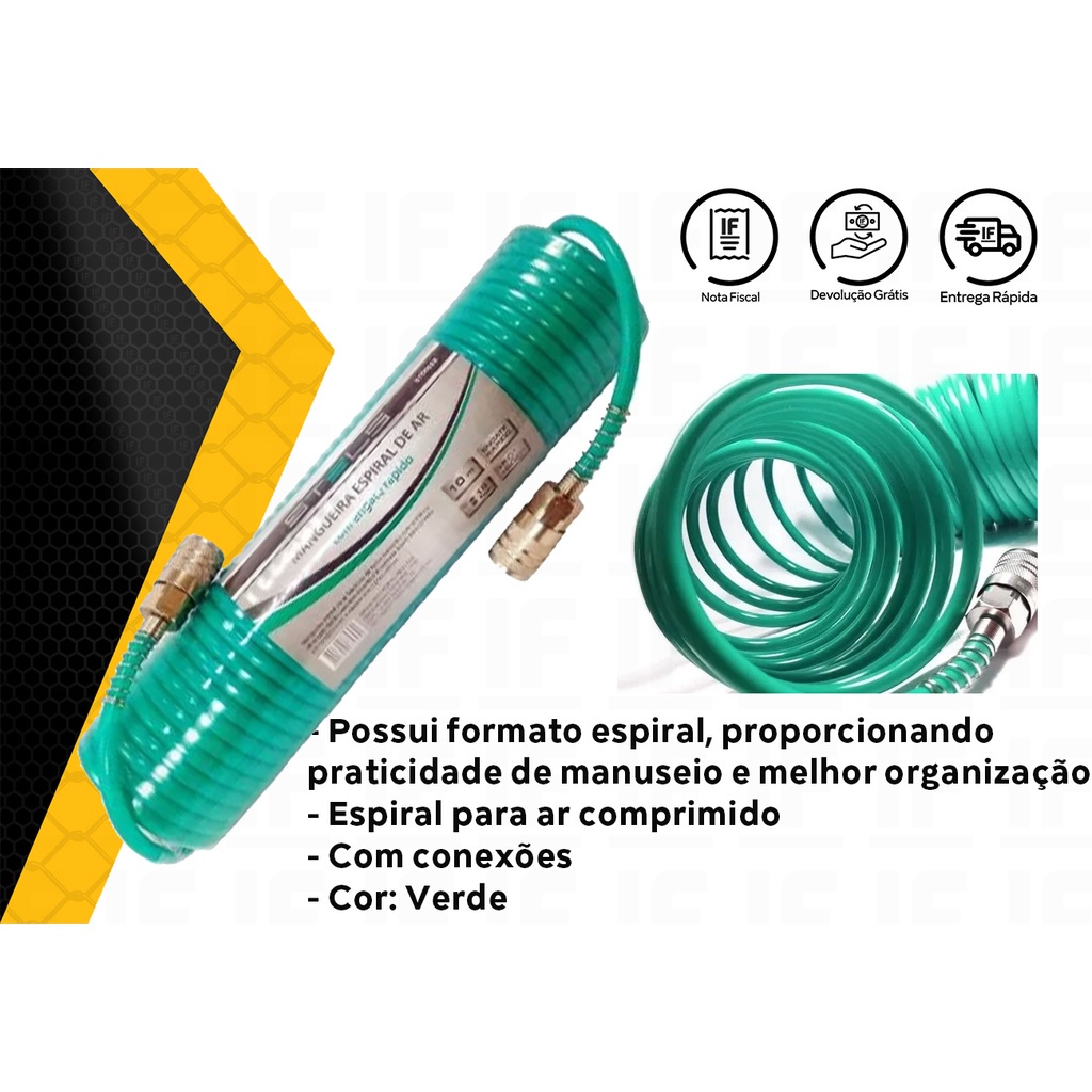 Mangueira De Ar Espiral A Metros Encaixe Engate Rapido Npt Stels Shopee Brasil