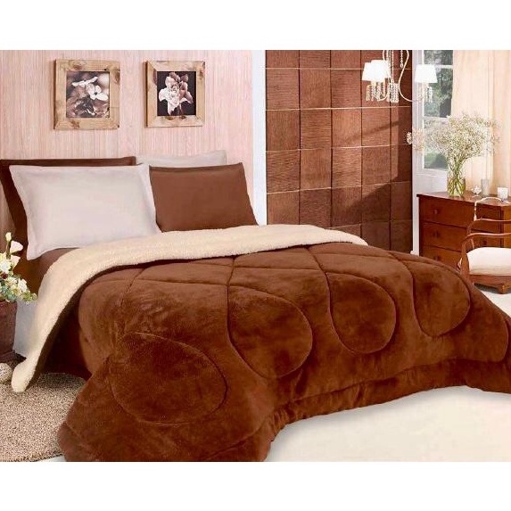 Edredom de Sherpa Casal Queen Dupla Face Plush Lã de Carneiro Dyanjo inverno 2024 Manta Peludinho Peludo