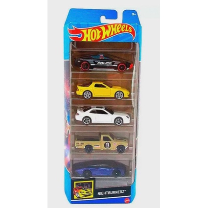 Hotwheels Pack com 5 (Coleção Nightburnerz)