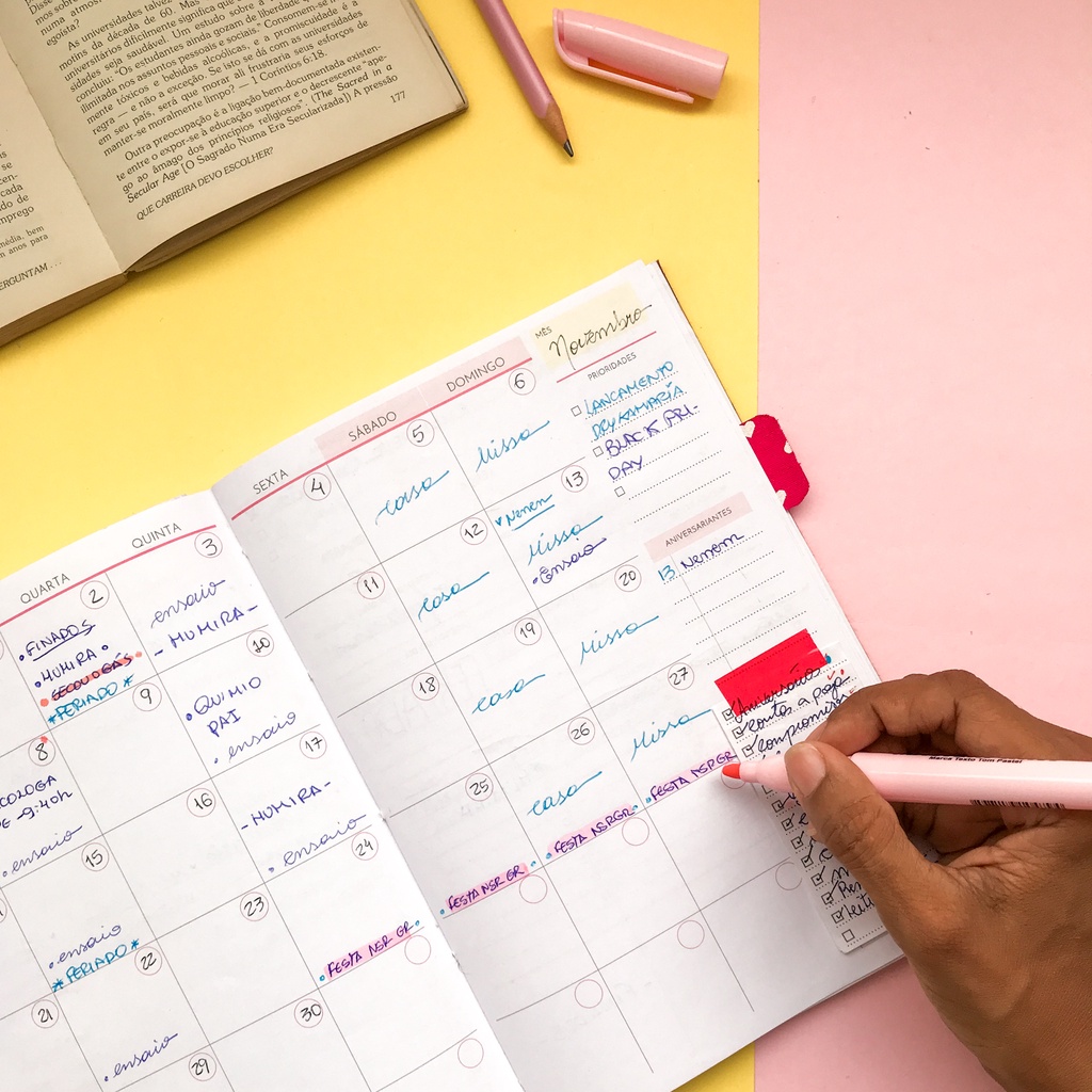 Planner mensal permanente Visão Mensal Planner 2025 não datado TAM A5 ...