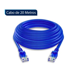 Cabo de Rede 20 Metros CAT 6 RJ45 macho 10/10 gigabits