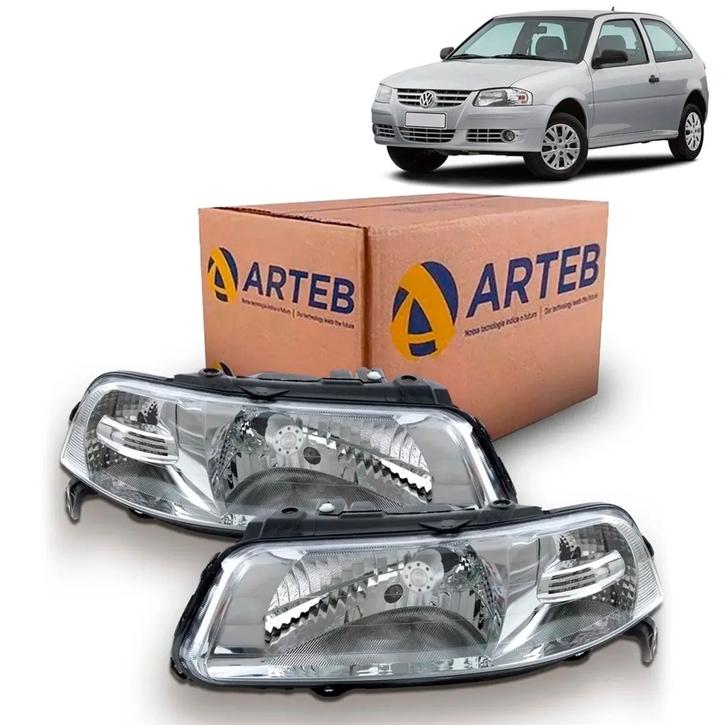Par Farol Gol Parati Saveiro G3 Foco Simples Original Arteb | Shopee Brasil