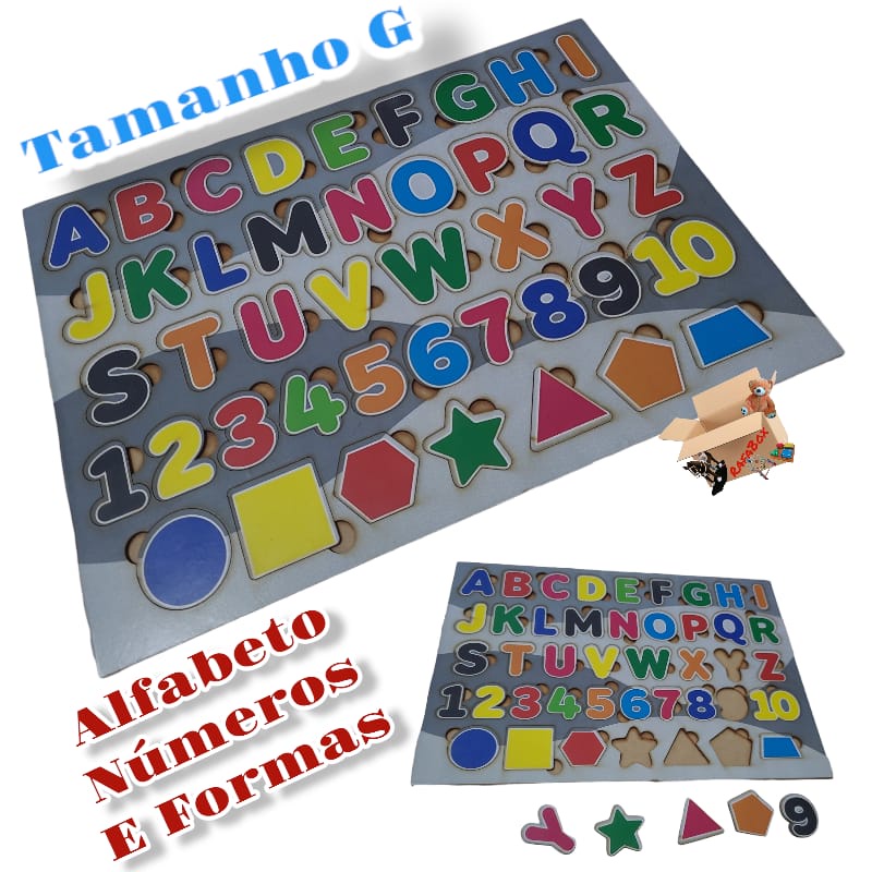 Jogo Educativo Alfabeto Movel Na Madeira 26Pcs +3Anos Carlu – Papelaria  Pigmeu