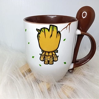Caneca Com Colher Groot Personalizada - Promoção