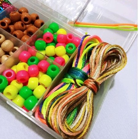 kit Acessórios Tererê Miçanga Miçangão Enfeite para Tranças Nagô