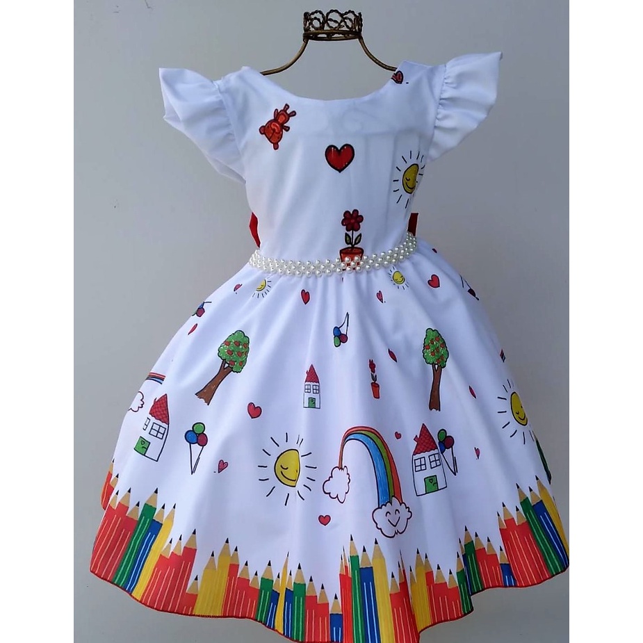 Vestido store aquarela infantil