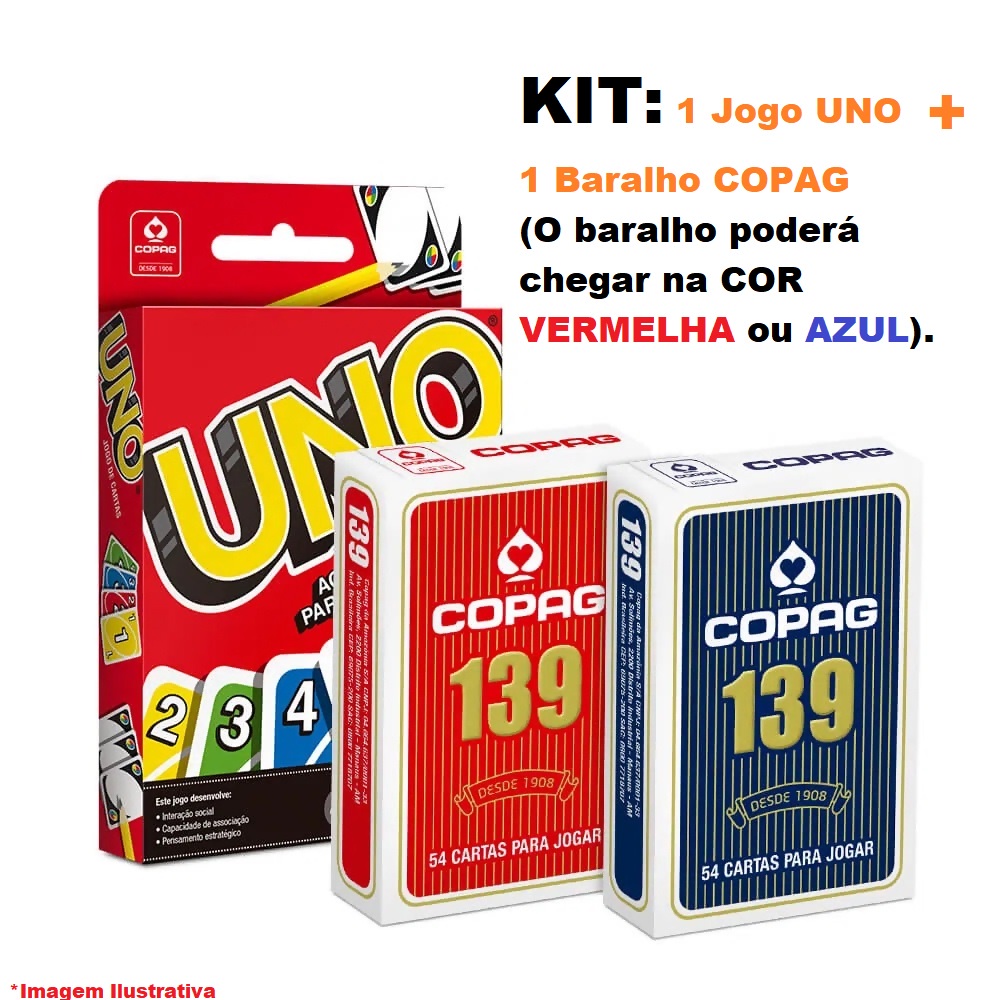 Kit de Jogo de Carta UNO e DOS - Bringport Roupas e Acessórios