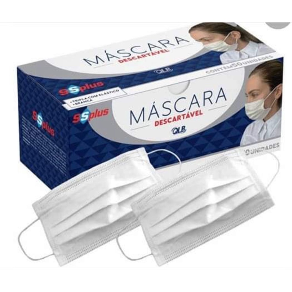 Máscara Descartável Branca Tripla Camada 50Un - SSPLUS | Shopee Brasil
