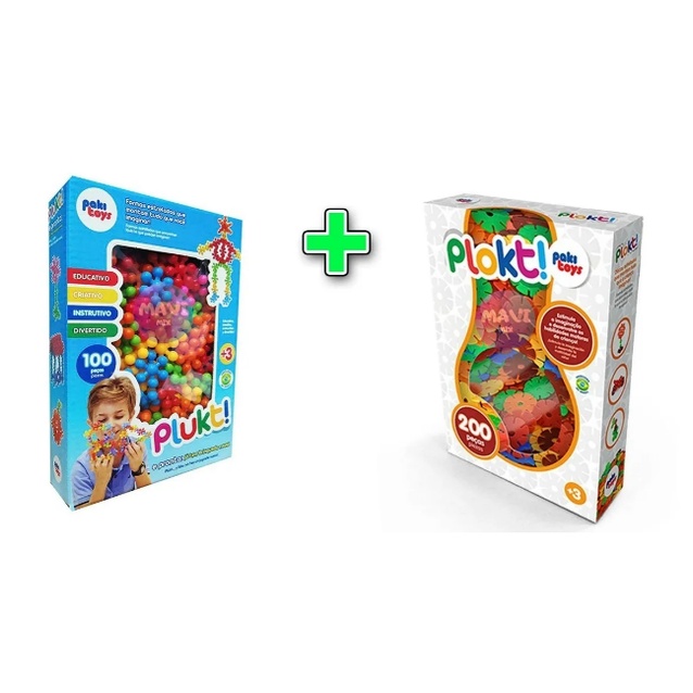 Brinquedo Blocos De Montar Plukt 100 Pecas Poki Toys - Paki Toys