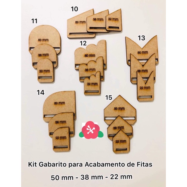 kit Molde MDF Para Acabamento de Fita (50mm,38mm,22,mm) para Laços e Tiara