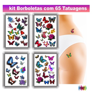 65 Tatuagens Temporárias Depilação Intima | Borboleta