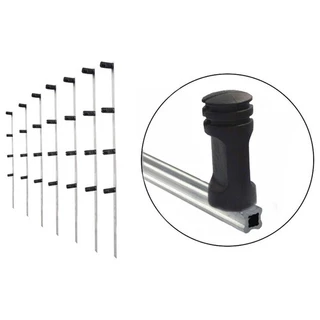 kit 60m de cerca elétrica: 30 Hastes maia PT + 4 Placas + Fio Inox 0,45mm + 8 Molas de repuxo