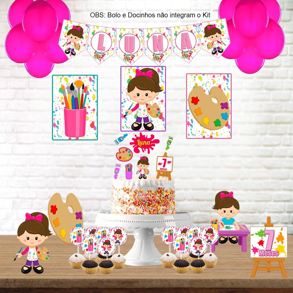 Kit festa em casa pintando o sete menina | Shopee Brasil