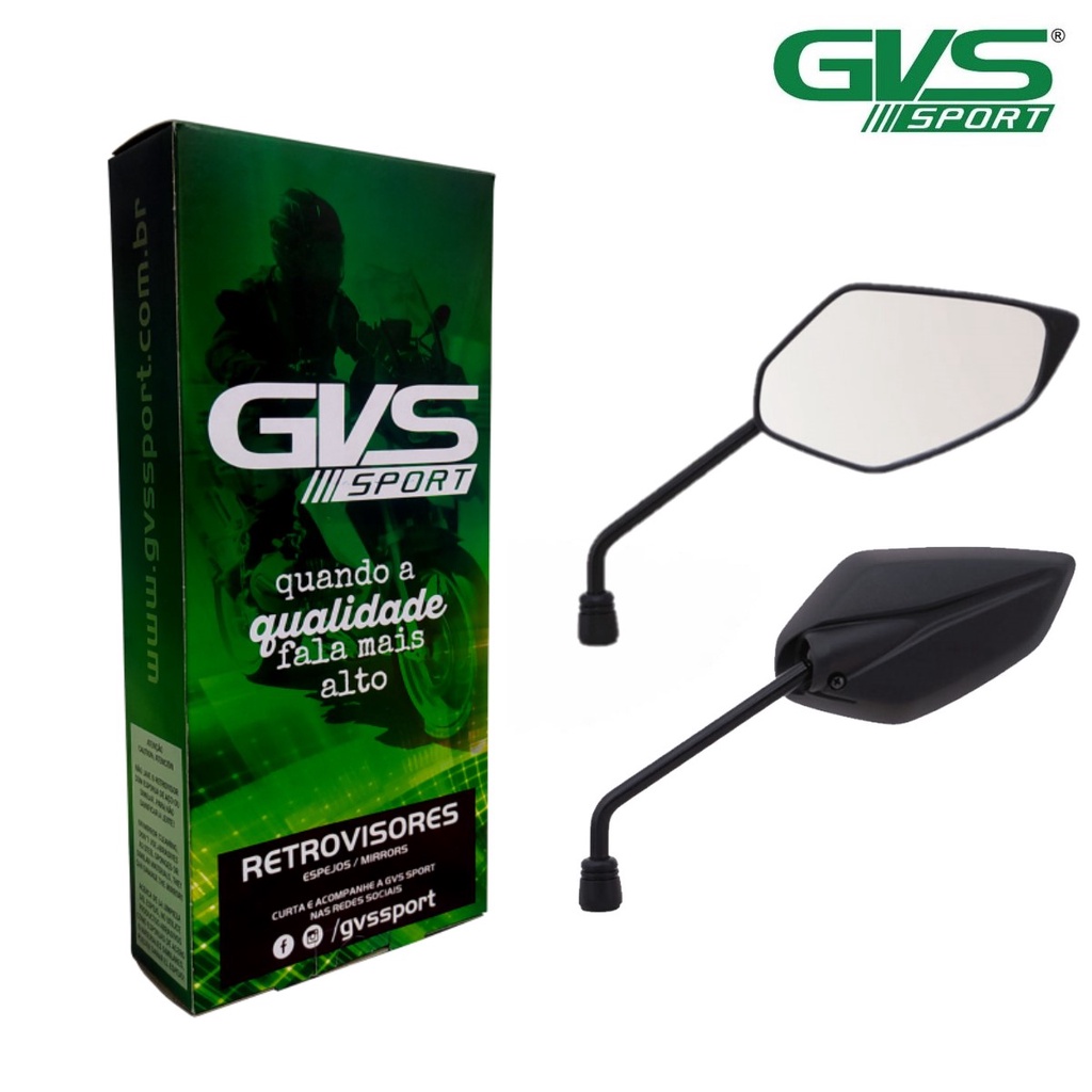 Retrovisor Nova Fazer Lente Convexa Original Gvs Par Honda e Yamaha