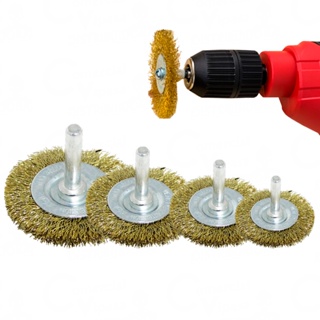 Escova Circular De Aço Carbono 50MM - 100 MM Haste 1/4 Pol 6MM Limpeza de Ferrugem Parafusadeira e Furadeira