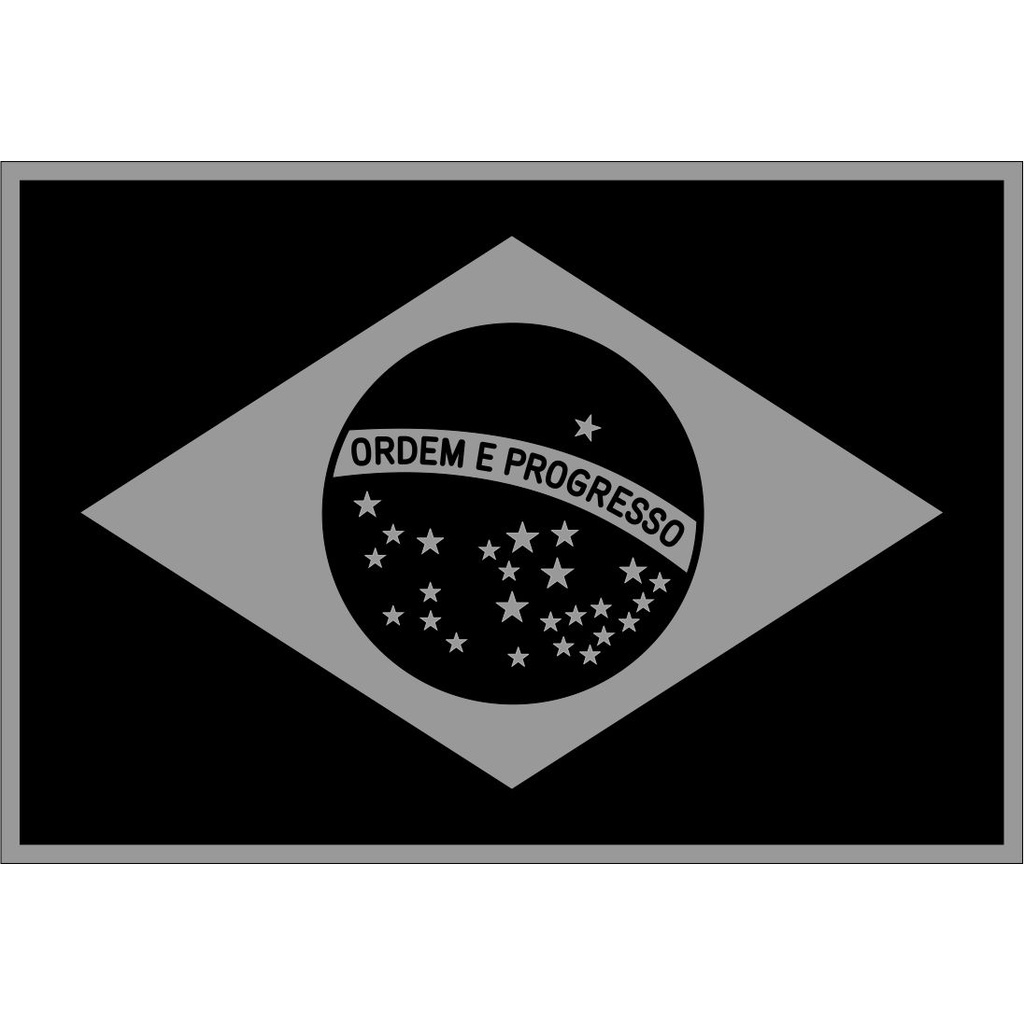 Patch Emborrachado Bandeira Do Brasil Preta - Six Delta E&A