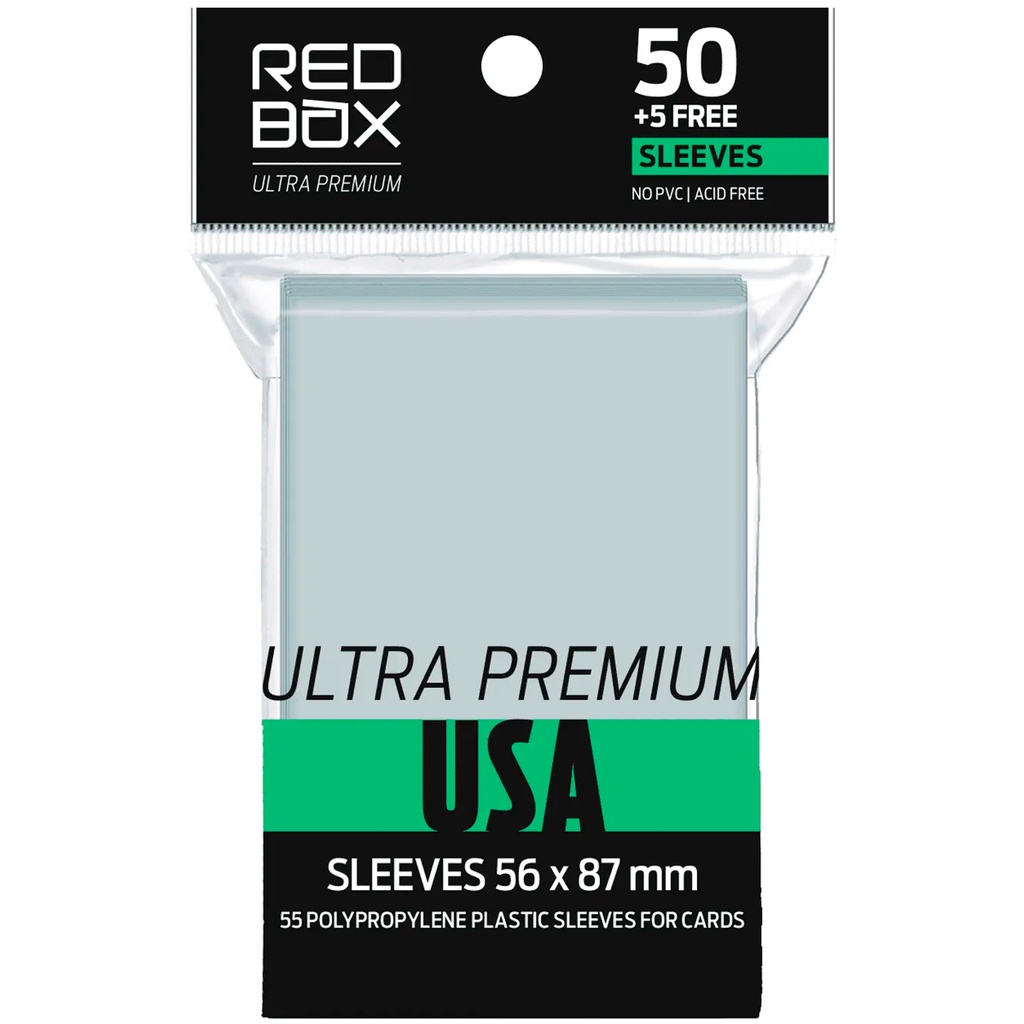 Red Box 55 Sleeves Padrão Usa Ultra Premium 56 X 87 Uno