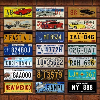 Kit 21 Placas Decorativas De Carros Estilo Retro Antigas Eua 28x11 MDF Sala Escritório Garagem Vintage