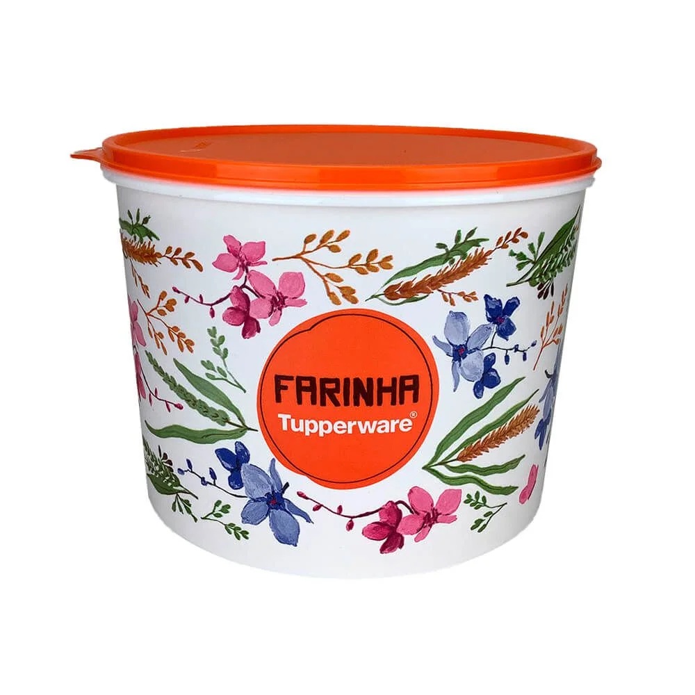 Tupperware Caixa Farinha Floral 3,8kg - Original Tupperware | Shopee Brasil