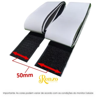 Velcro Auto Adesivo Ultra Forte Macho E Fêmea 50mm Preto