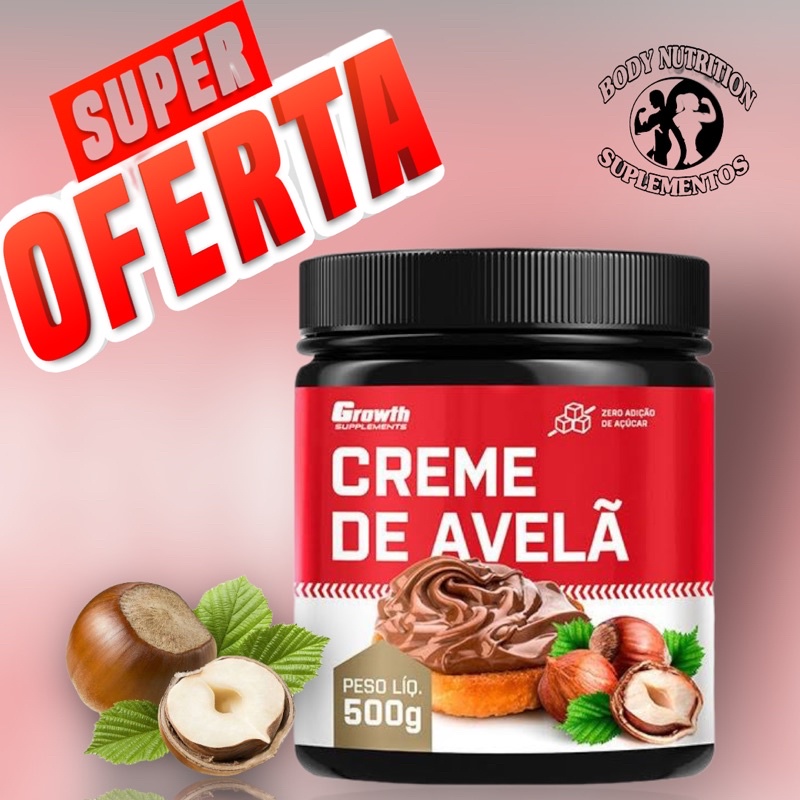 Creme de Avelã (500gr): Sem açúcar! - Growth Supplements