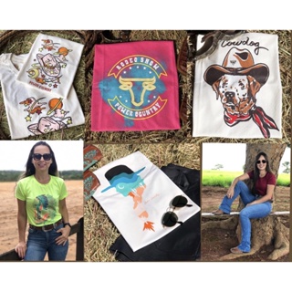 Blusa T-shirt country tamanho GG feminina