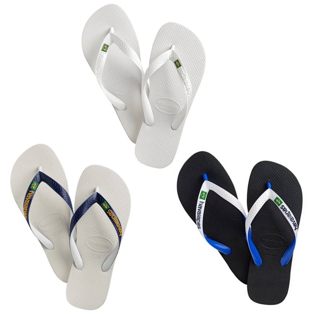 Chinelo Havaianas Original Masculino e Femino Top Mix Brasil Preta e Branco