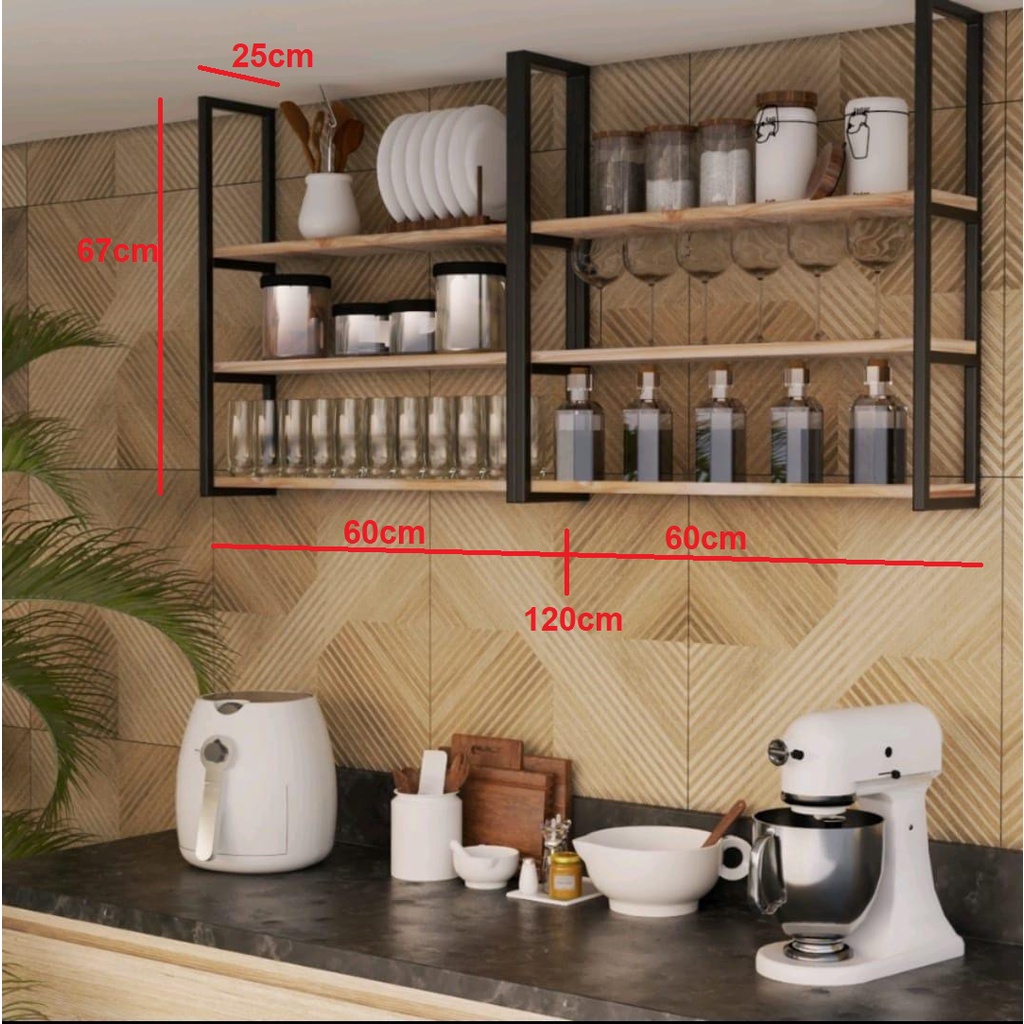 kit prateleira industrial Planejado ( 3 suportes e 6 prateleiras)