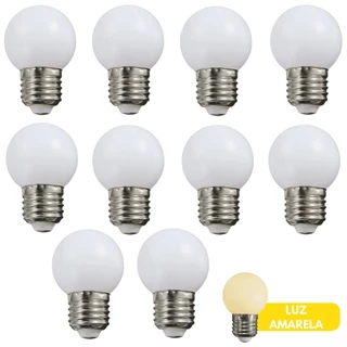 Kit Atacado 100 Lâmpada Led Bolinha Branco Quente 3w 127v Galaxy E27 Decorativa Varal de Luz Camarim