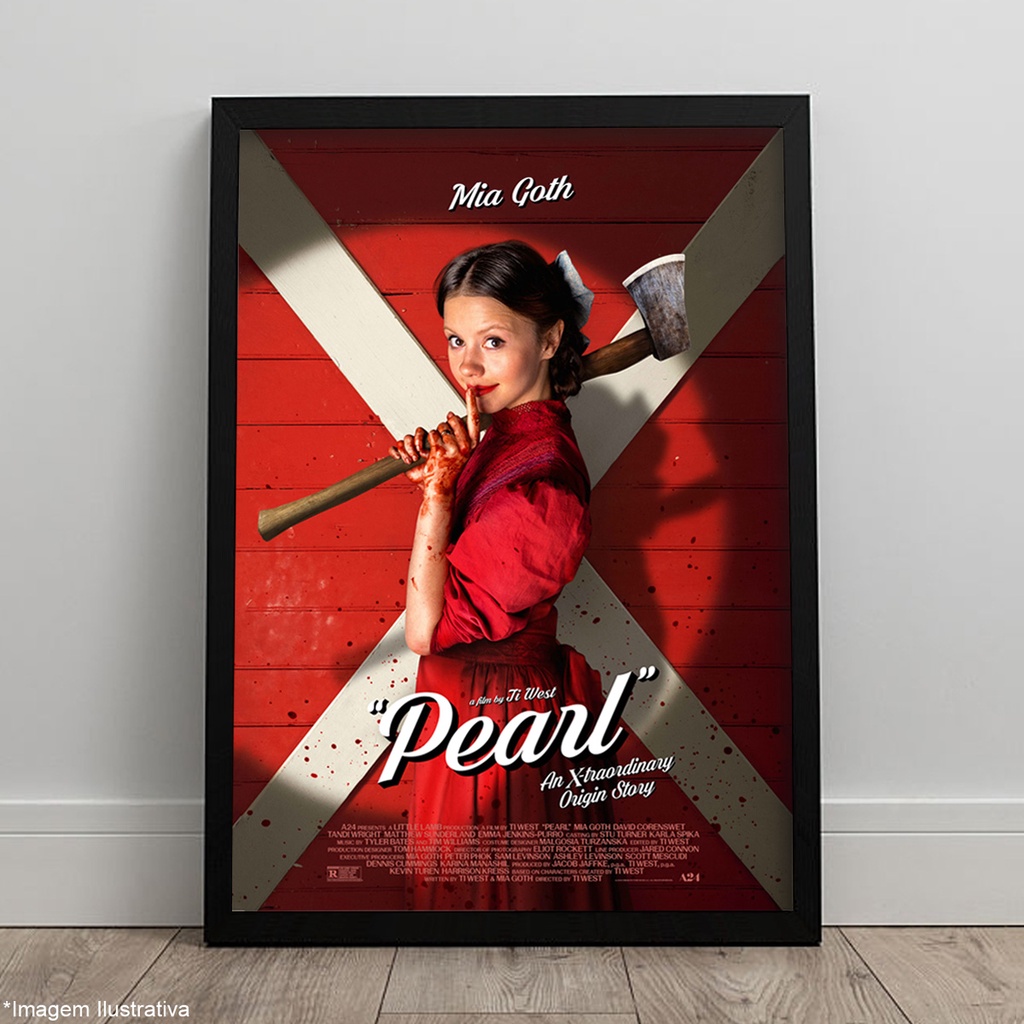Quadro Pearl 2022 Filme Saga X Mia Goth Terror Pôster C/ Moldura
