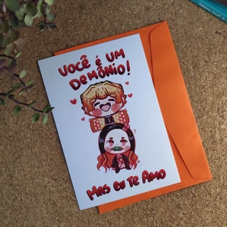 Cartão comemorativo Nezuko x Zenitsu - Kimetsu no Yaiba - Demon slayer