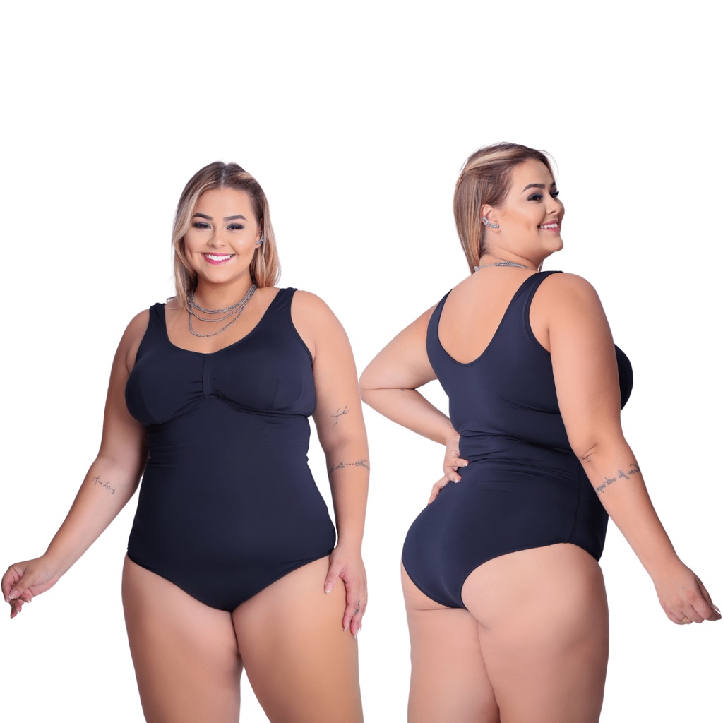 Maiô Plus Size Body Feminino Blogueira Confortável Leve Verão Moda Praia