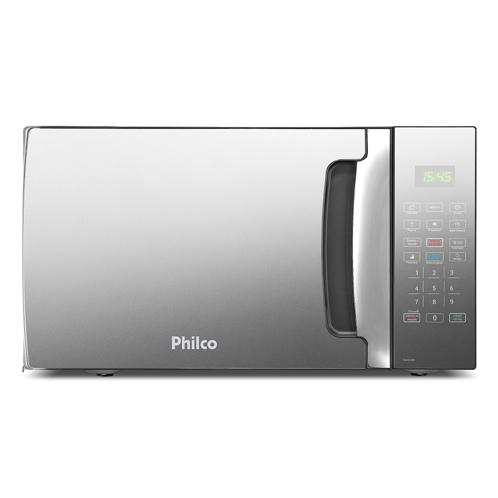 Microondas Philco PMO30EP 28 Litros Preto Com Porta Espelhada 1400w