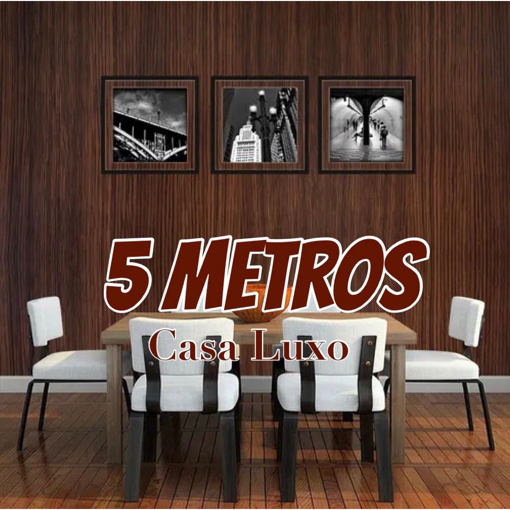 Papel de Parede Madeira Tabaco 5 METROS x 45CM AutoColante