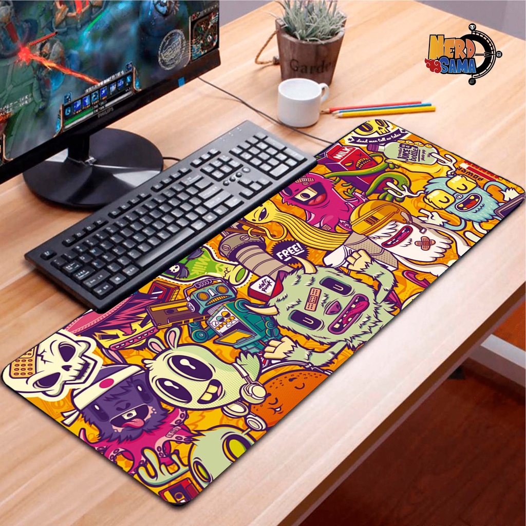 Mouse Pad Gamer Grafite Mixers - 90x40cm Antiderrapante - Modelos