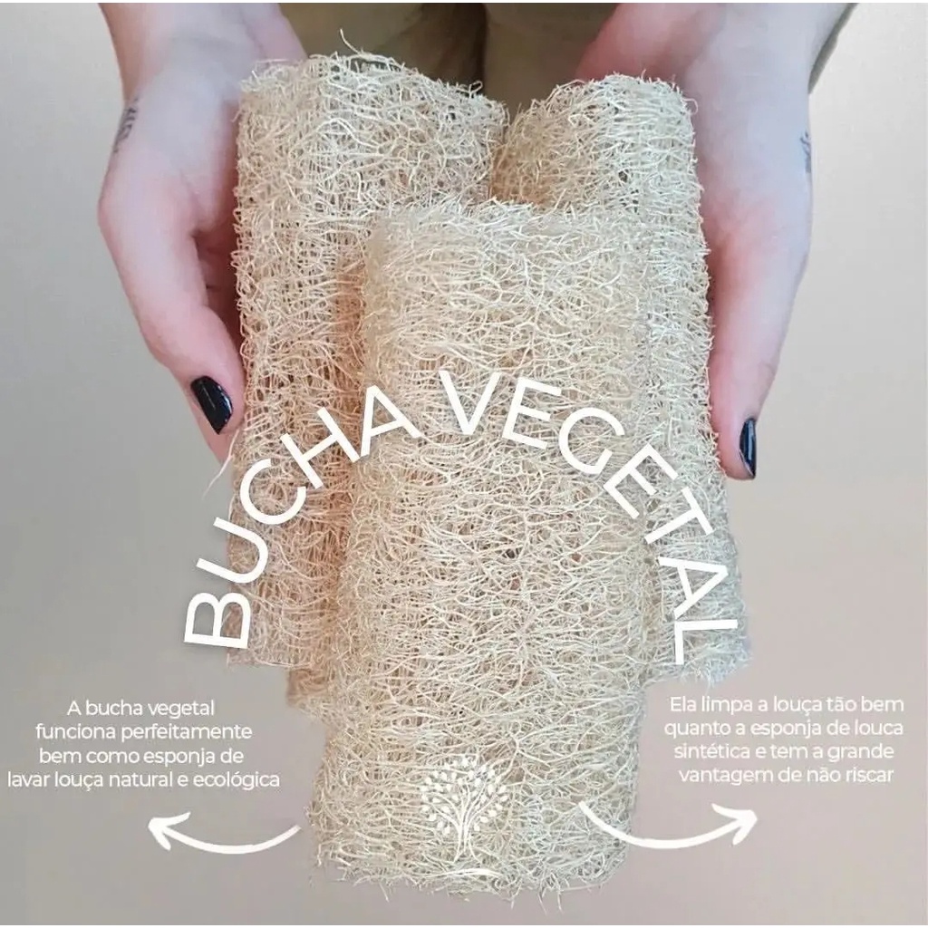 Bucha Vegetal Banho Esponja Natural para Limpeza em Geral | Shopee Brasil