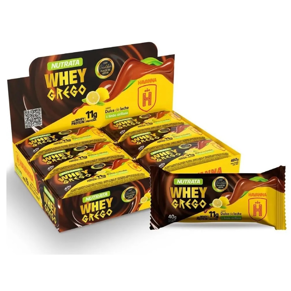 Whey Grego Bar Havanna & Limão Siciliano – Nutrata Cx 12 un.