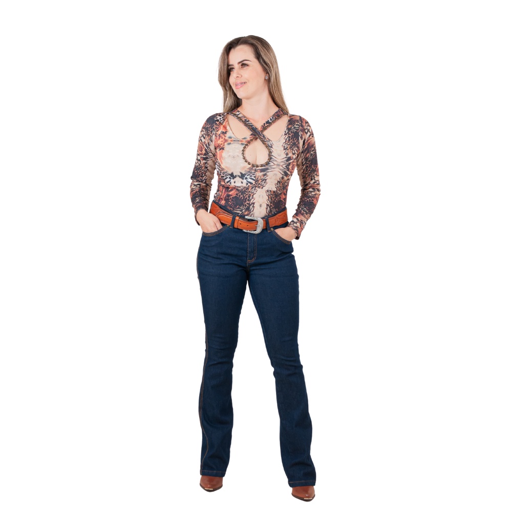 Calça Jeans Cinta Cintura Alta, 60% OFF