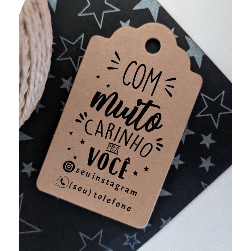 Tags Frase Personalizada - Papel Kraft