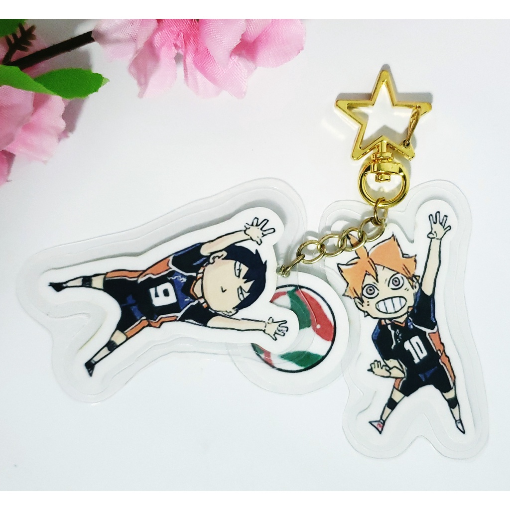 Chaveiro Do Anime Haikyuu Kageyama E Hinata Plastificado Shopee Brasil