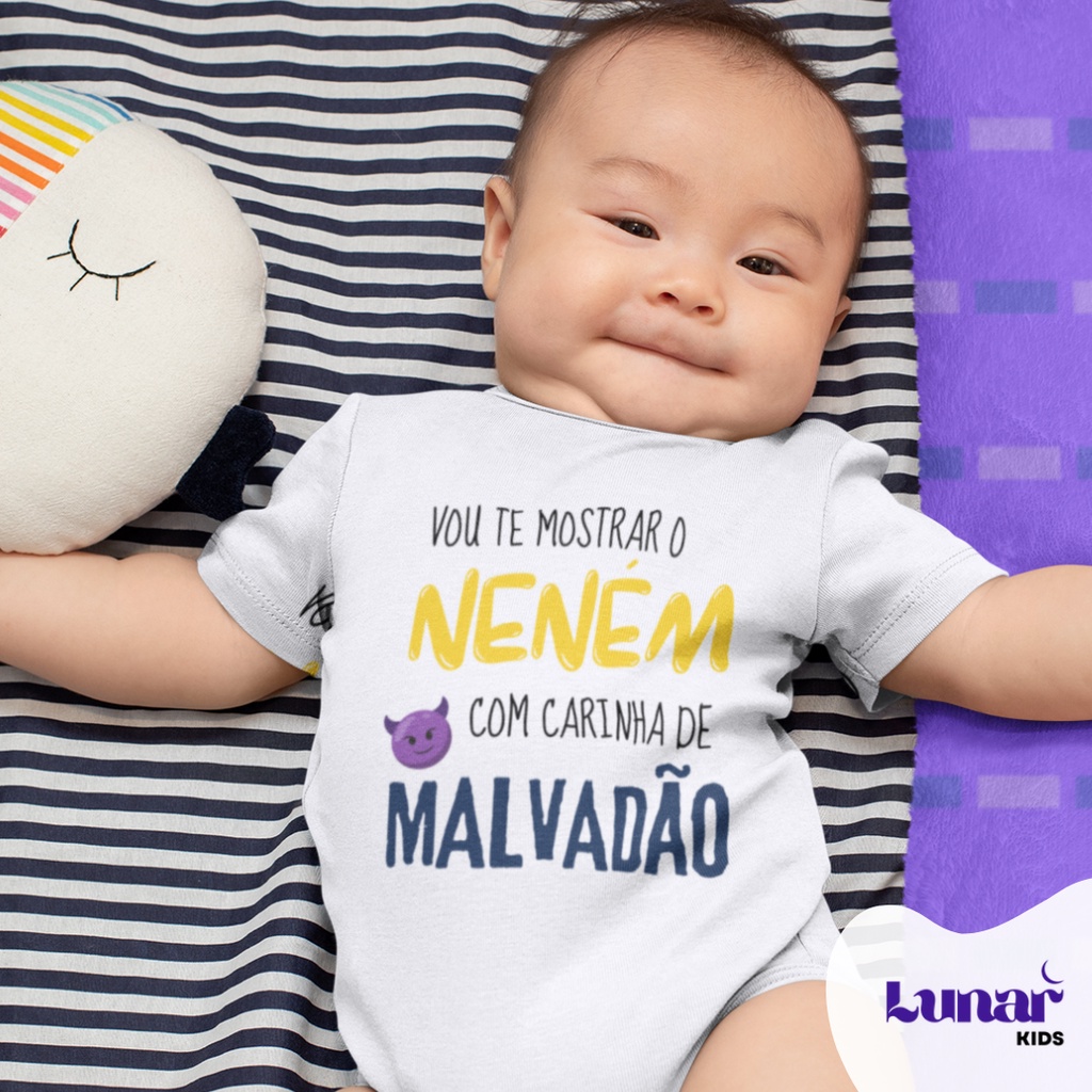 Body Beb Frases Divertidas Carinha de Malvad o Menino Menina