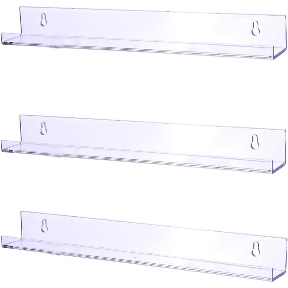 Pacote com 4 prateleiras de gibis flutuantes de acrílico invisível