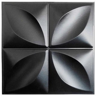 Placa PVC 3d Revestimento De Parede Decorativa Preto 25 cm